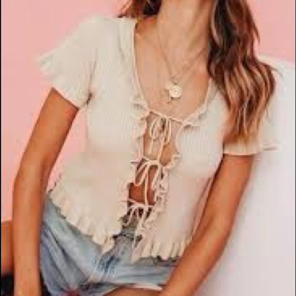 Verge Girl Namesake Ribbed Tie Top